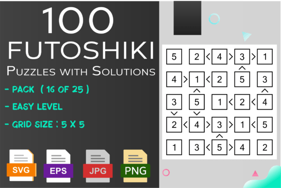 100 Easy Futoshiki Puzzles for Designers & Publishers