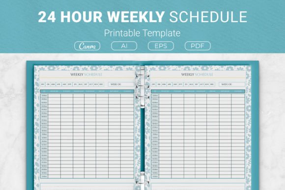 24 Hour Weekly Schedule Template for Better Time Management