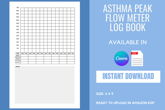 Asthma Peak Flow Meter Log Book