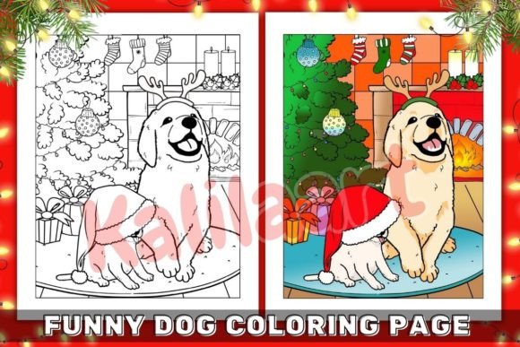 Christmas Dog Coloring Page: Stress-Free Holiday Fun