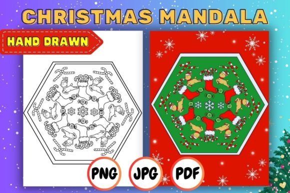 Christmas Mandala Coloring Page 03: Unwind This Holiday