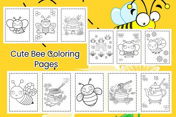 Cute Bee Coloring Pages