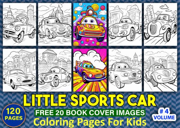 Little Sports Car Coloring Pages for Kids