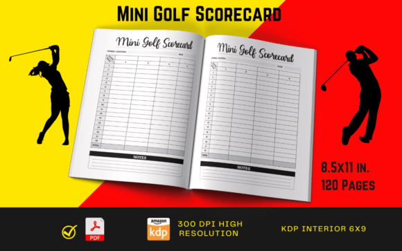 Mini Golf Scorecard 8.5 x 11 for Fun Games