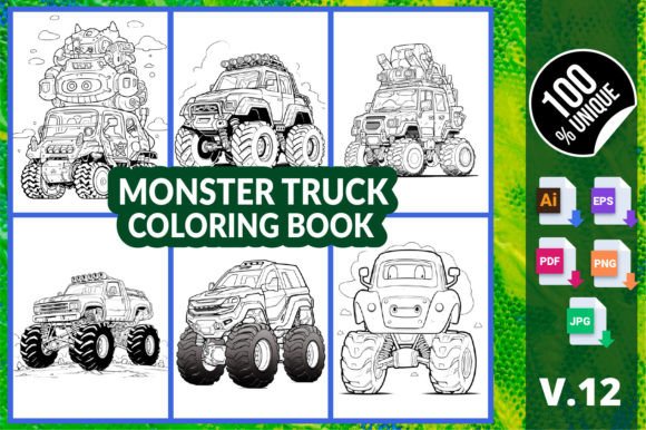 Monster Truck Coloring Book V.12 for All Ages